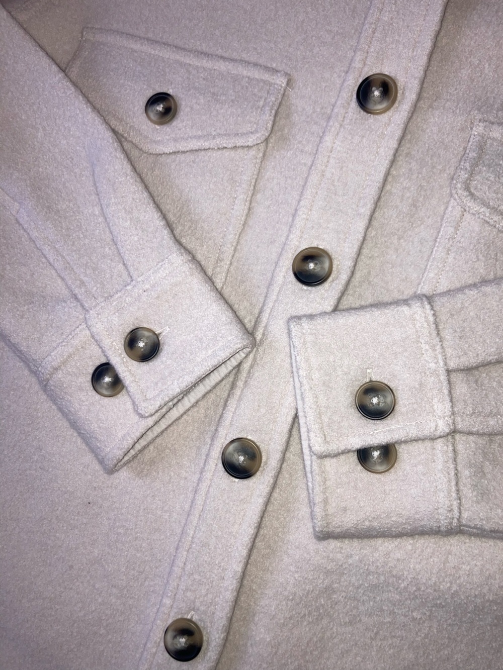 Quince 100% Merino Wool Shirt Jacket in Heather Bone Women’s Small Shacket - Picture 7 of 12